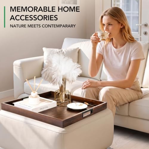 Joy&Grace Large Square Ottoman Tray for Living Room and Coffee Table