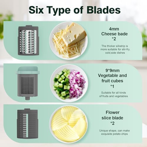 Electric Cheese Grater, 6 Interchangeable Blades