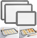 KitchenRaku Silicone Baking Mat Set of 3, Half and Quarter Sheets