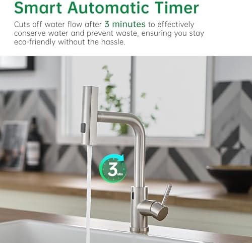 CENOSA Touchless Kitchen Faucet with Pull-Down Sprayer, Brushed Nickel