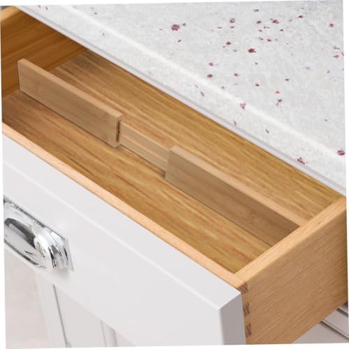 SOLUSTRE Bamboo Drawer Dividers Adjustable Kitchen Utensil Organizer