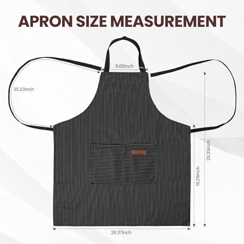 Serrenf 2 Pack Apron, Cooking Kitchen Aprons, Adjustable Bib Apron