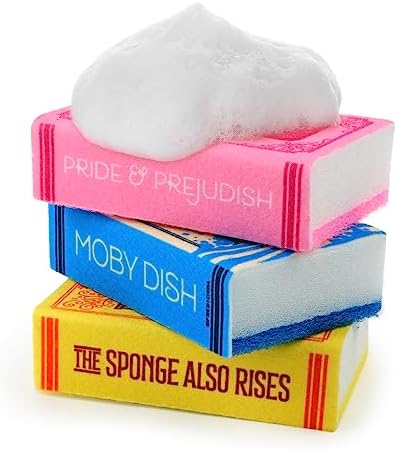 Genuine Fred Book Kitchen Sponges, Set of 3