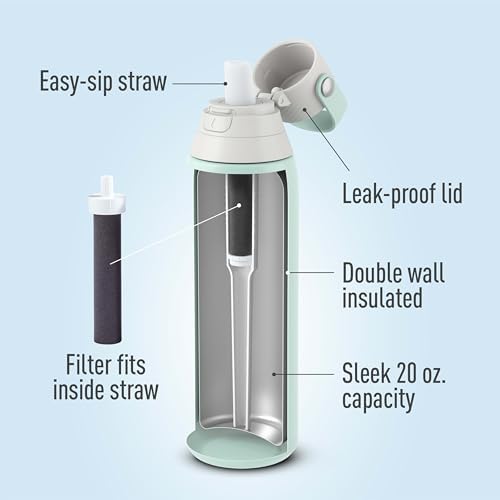 Brita Stainless Steel Premium Filtering Water Bottle, BPA-Free