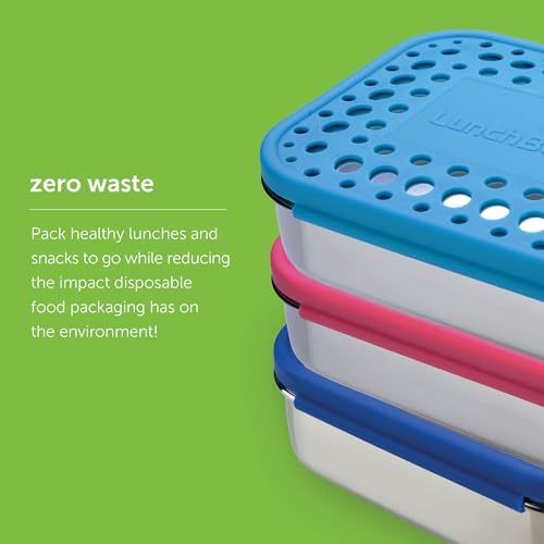LunchBots Medium Uno Stainless Steel Kids Bento Box 1-Section Pink