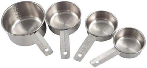 American Metalcraft MCL4 Flat-Handled Stainless Steel Measuring Cup Set by AmericanMetalcraftInc