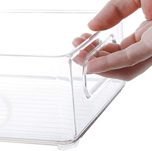 Kingrol 6 Pack Plastic Storage Bins, 10 x 6 x 3 Inch