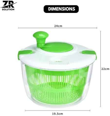 Large Salad Spinner 5 Quart, Manual Lettuce Dryer and Vegetable Washer