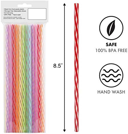 OGGI Set of 36 Twist Reusable Drinking Straws- Rainbow Straws
