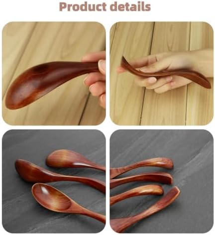 AOOSY Woode Soup Spoon for Eating, 4 Pcs Japanese Style Tablespoons
