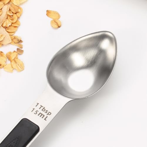 Magnetic Measuring Spoons,Stainless Steel Dual Sided Tablespoons,Extra
