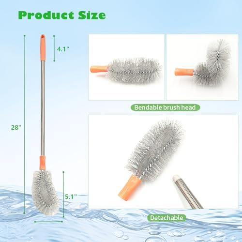 2-Pack Bucket Brush, Bottle Brush for Cleaning Extra Long Bottles