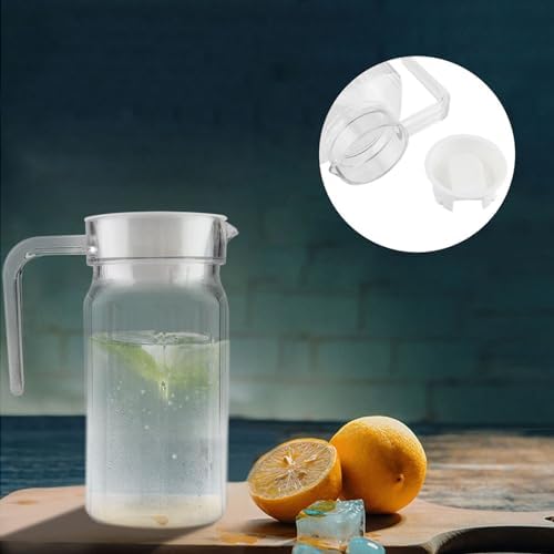 Small Glass Pitcher With Lid, Acrylic Transparent Beverage Bottle