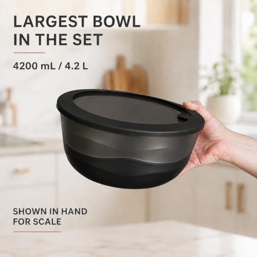 Pera Plastic Mixing Bowls with Lids Set, 8 Piece