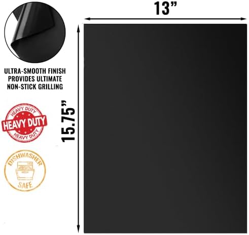 Grillaholics Reusable Non-Stick Grill Mats for Outdoor Grill | Set of