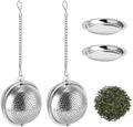 2Pcs 304 Stainless Steel Mesh Tea Ball, 2.1 In Tea Strainer with Drip