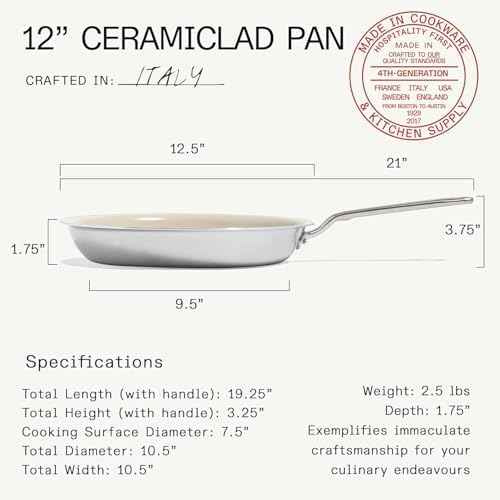 Made In Cookware - 3-Piece (Includes 8",10",12") CeramiClad 2.0 Non Stick Frying Pan Set (Stainless Handle) - 5-Ply Stainless Clad with Stay-Cool Handle - Professional Cookware - Crafted in Italy