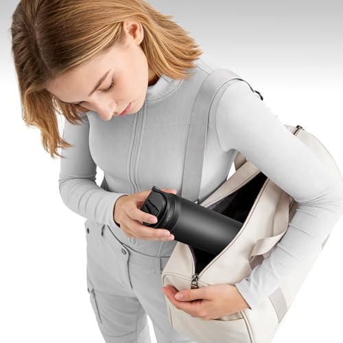 Meoky 24 oz Insulated Water Bottle: Flip-to-Pop Straw, Leak Proof, 24H