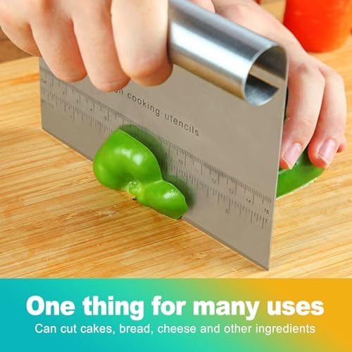 2 Pack Stainless Steel Dough Cutter & Pastry Scraper, Bench Knife with