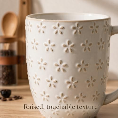 MALACASA Coffee Mugs Set of 4, 16 oz Large White Ceramic Coffee Mug