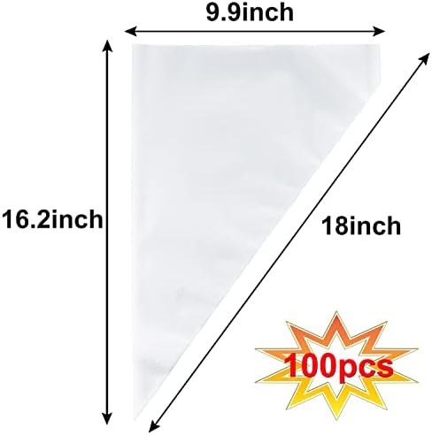 Disposable Icing Piping Bags, 100PCS, 18 Inch