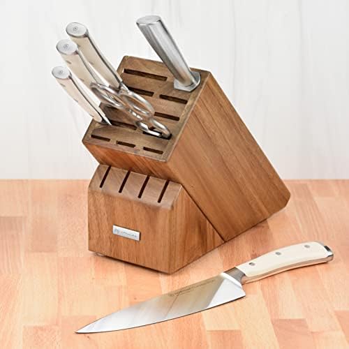 Wusthof Classic Ikon Creme 7-Piece Knife Set, Acacia Block