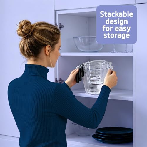 Plastic Measuring Cups Set for Liquids with handles 3 Pcs