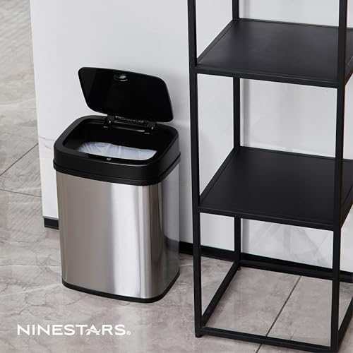 Ninestars Automatic Trash Can, 3 Gallon, Black