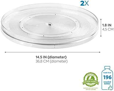 iDesign 14.5-Inch Lazy Susan Organizer, 2-Pack, Clear