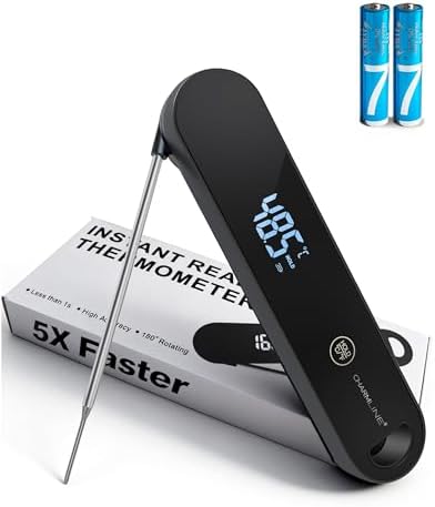 0.5 Sec Instant Read Digital Meat Thermometer, Black
