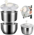 Stainless Steel Salad Spinner, 6L Salad Spinner, Lettuce Spinner