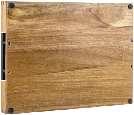 MyGift 15.6 Inch Chevron Design Premium Solid Acacia Wood Decorative