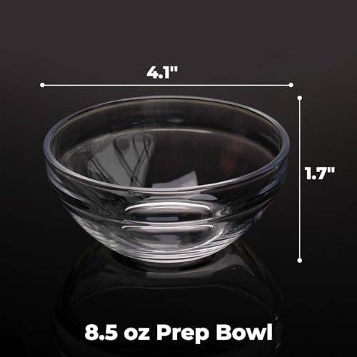 8.5 oz Clear Glass Bowl, Small Prep Bowls for Prepping Ingredients