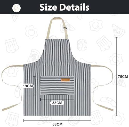 VALOME 2 Pack Kitchen Aprons with Pockets, Cooking Chef Apron for Men