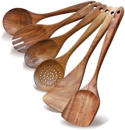 Wooden Spoon Set-6 Piece Wooden Cutlery-Daily Wooden Cutlery Cooking