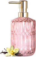 EMPO Clear Glass Soap Dispenser with ABS Plastic Pump, Light Pink