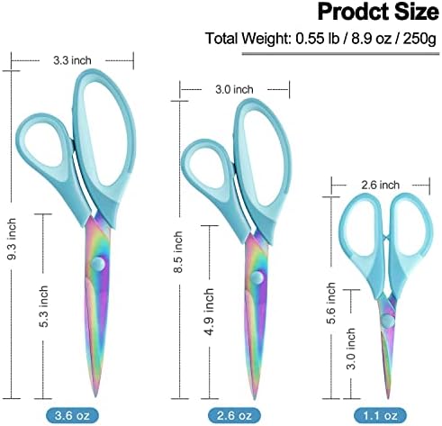 Craft Scissors, All Purpose Sharp Titanium Blade Shears, Comfortable