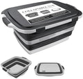 STRALOX Collapsible BBQ Prep Tub with Lid and Cutting Board, XL, Black