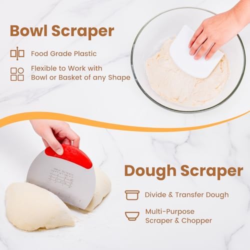 Sourdough Tools with Danish Dough Whisk Complete Set, for Sourdough
