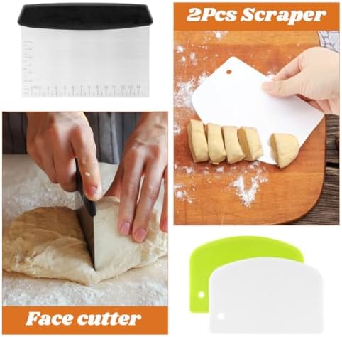 Sourdough Bread Baking Tool Set -Danish Dough Whisk Set of 6 Pieces