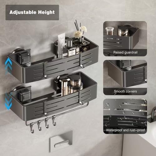 Voldra Shower Caddy Suction Cup, 1 Pack Shower Shelves for Inside