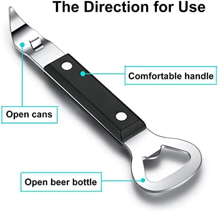 HANCELANT Can Punch Bottle Opener, Manual Stainless Steel Can Opener