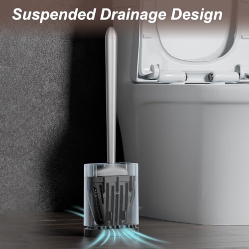 Sellemer Silicone Toilet Brush, Silver