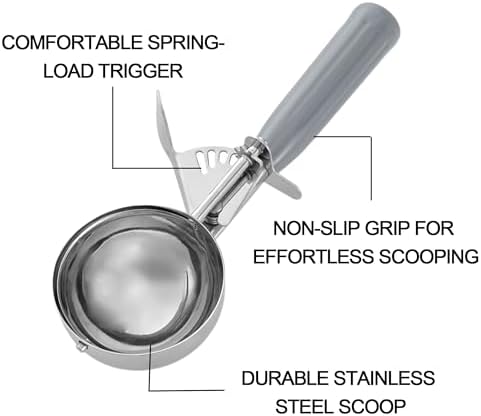 4 oz Stainless Steel Ice Cream Scoop with Trigger Release + Ice Cream