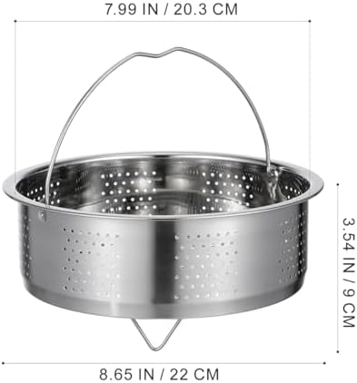 DOITOOL Stainless Steel Steamer Basket for Pot, 8.65inch/22cm Vegetable Steamer Basket Insert Steaming Rack with Handle, Vegetables Fruit Strainers and Colanders for Home Kitchen Cooking