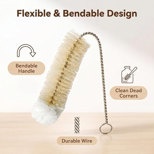 Narrow Bottle Brush Set Small Bottle Brushes Thin Long Handle Bottle