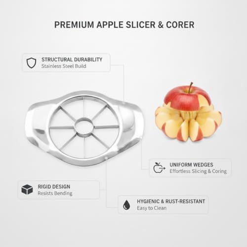 Stainless Steel Apple Slicer and Corer, Manual Fruit Cutter for