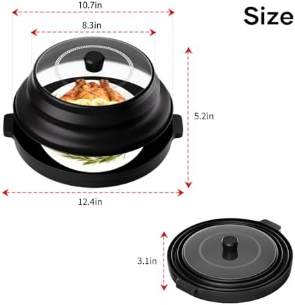 2 in 1 Microwave Splatter Cover for Food with Anti-scald Base Plate