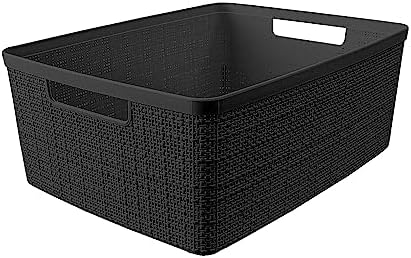 Curver 6-Pack 12L Plastic Storage Baskets, Black