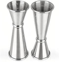 2-Piece Dual-Sided Bartending Jigger Set - 1oz & 2oz Measured